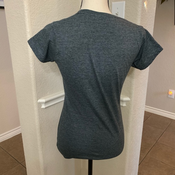 Dark gray graphic T-shirt cat face - Picture 2 of 2